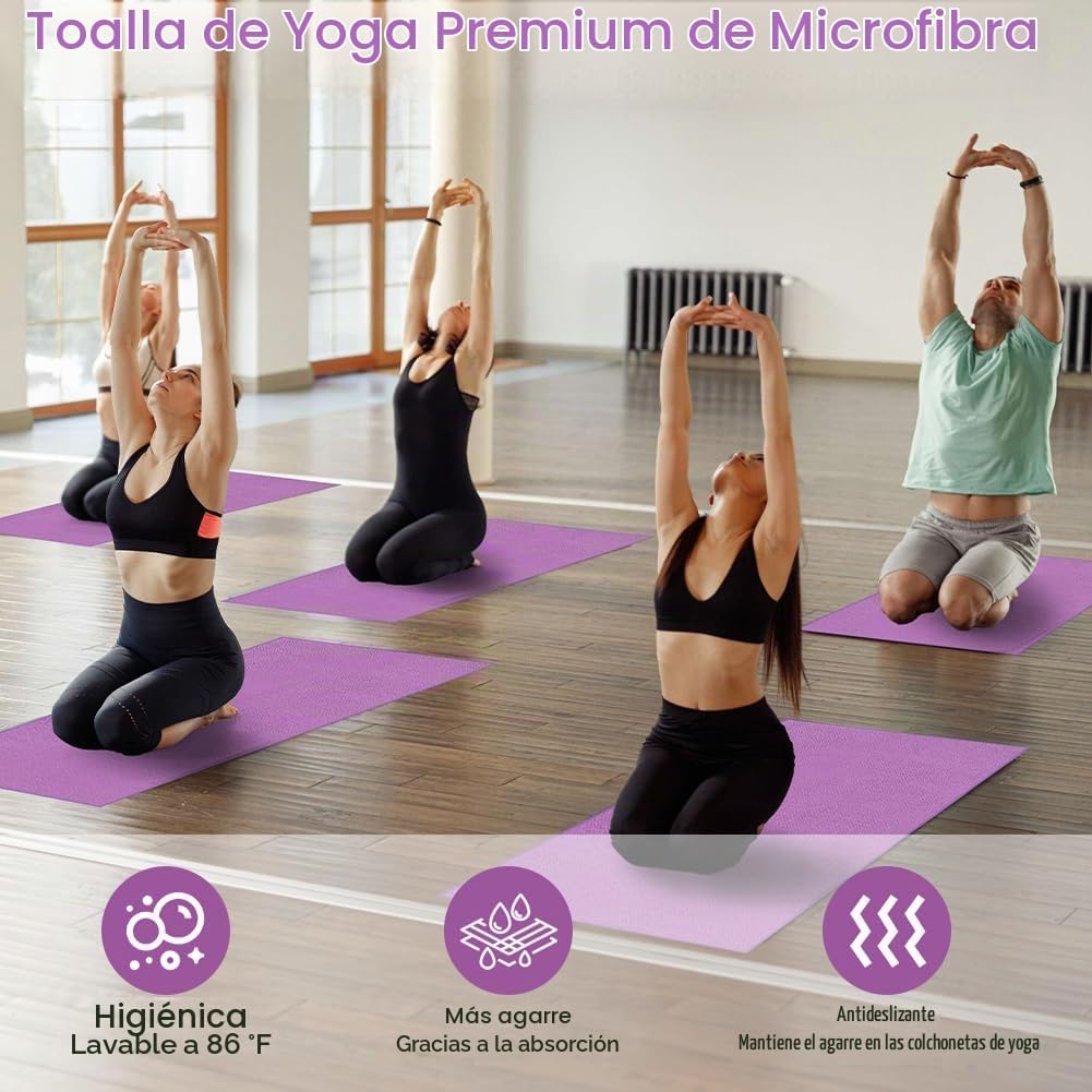 flintronic Toalla de yoga, toalla de esterilla de yoga con puntos d...