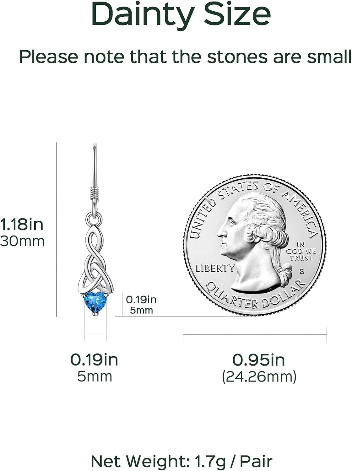 ChicSilver Pendientes de gancho colgantes de plata de ley 925 con n...