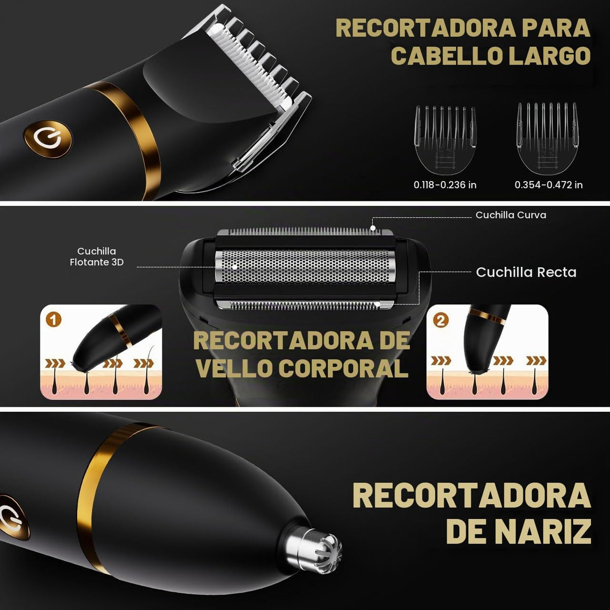 Zivelier Afeitadora de bolas para hombres, recortadora de pelo corp...