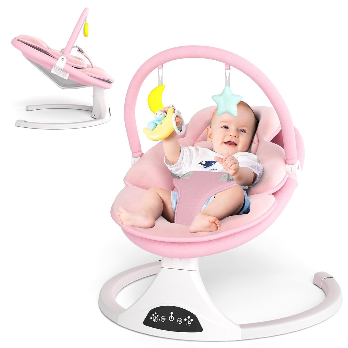 Columpio eléctrico para bebé con control remoto, 5 velocidades, por...