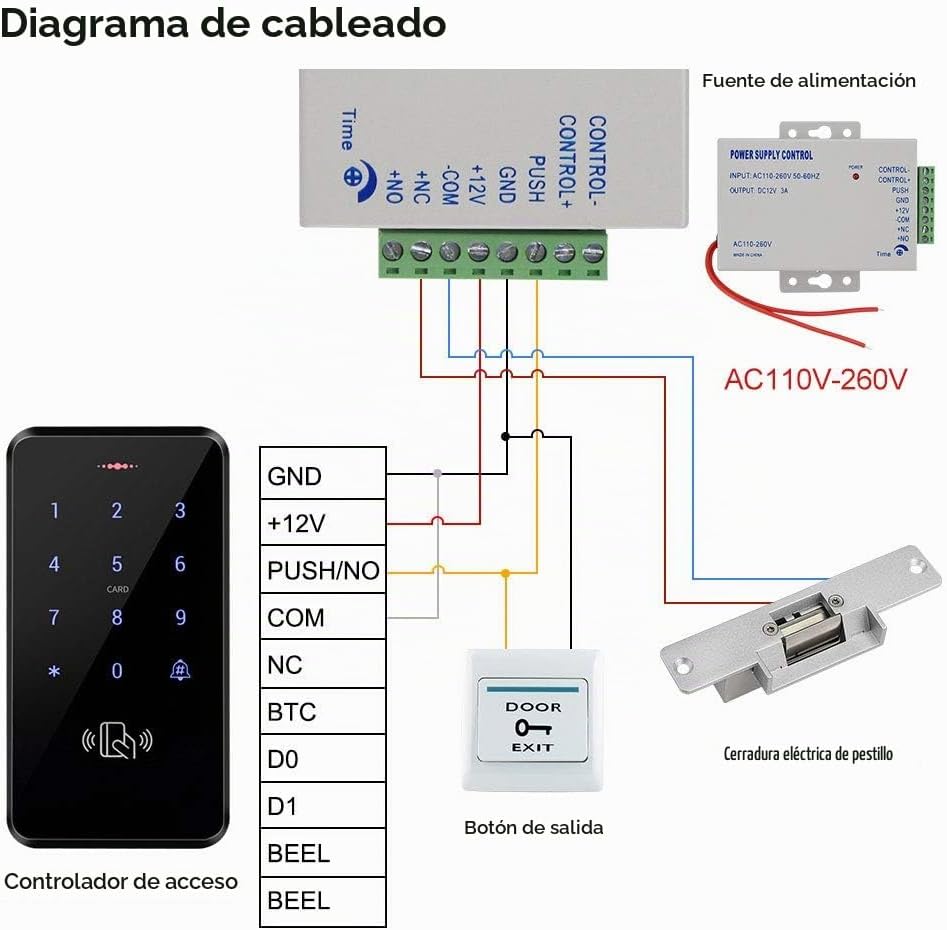 HFeng Kit de sistema de control de acceso RFID, teclado de control...
