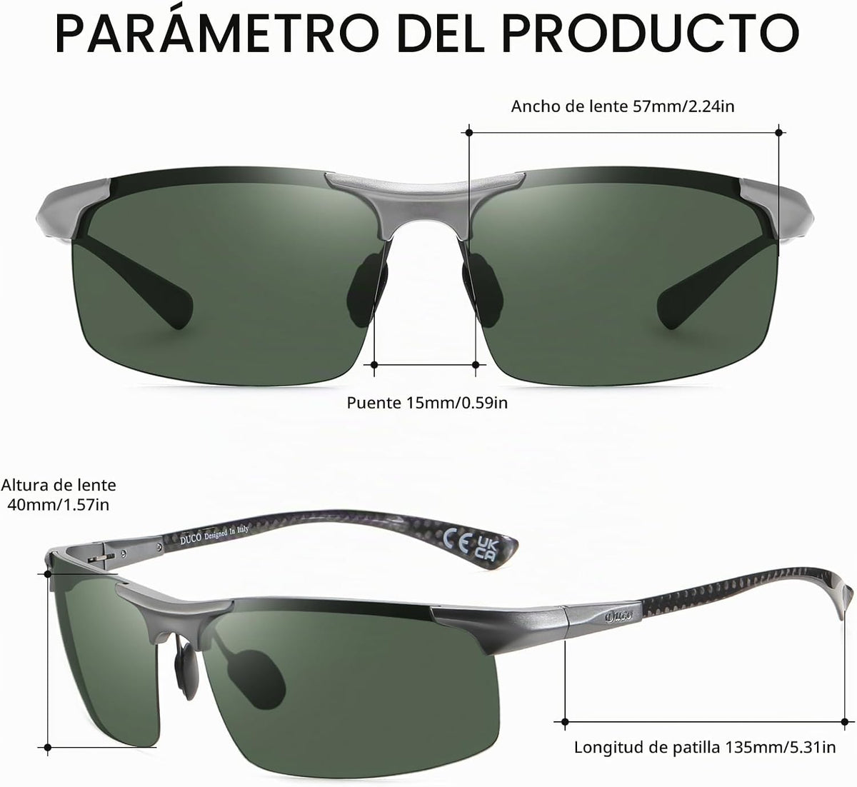 DUCO - Gafas de sol polarizadas para hombre, para deportes, pesca,...