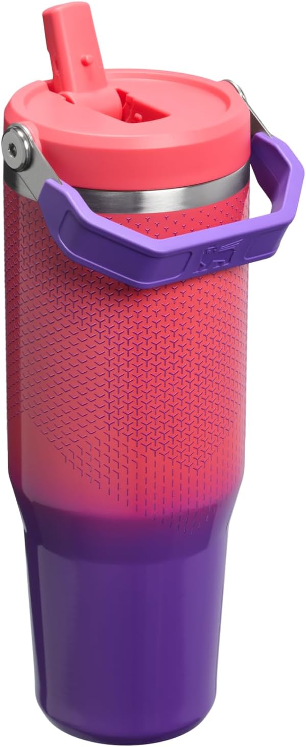 Vaso con pajita abatible STANLEY IceFlow 2.0, 30 oz, Hypergrip berm...