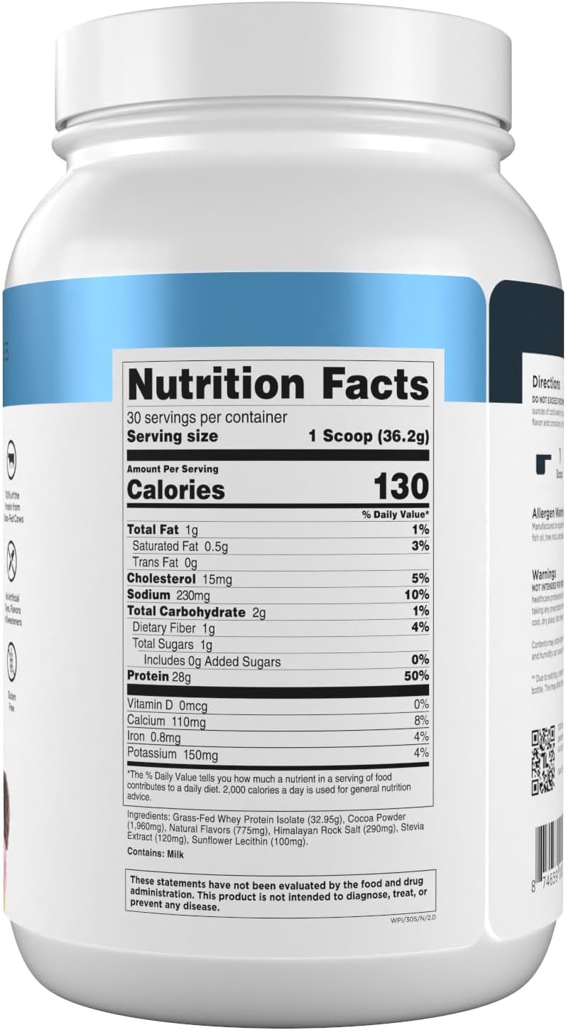 Transparent Labs Proteína de suero alimentada con pasto - 30 porcio...
