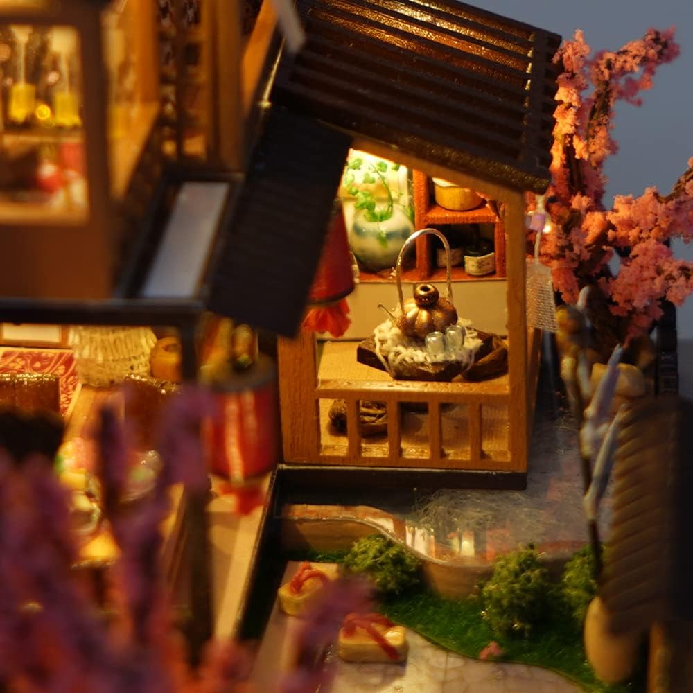 CUTEBEE Casa de muñecas en miniatura con muebles, kit de casa de mu...