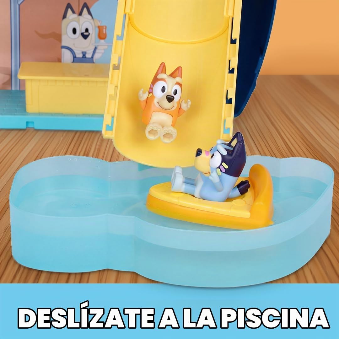 BLUEY Juego de crucero con tobogán, más de 15 accesorios, 2 figuras...