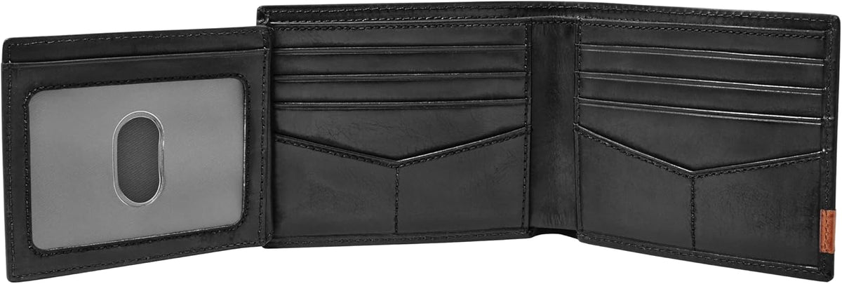 Fossil Billetera de cuero Quinn para hombre con billetera de identi...