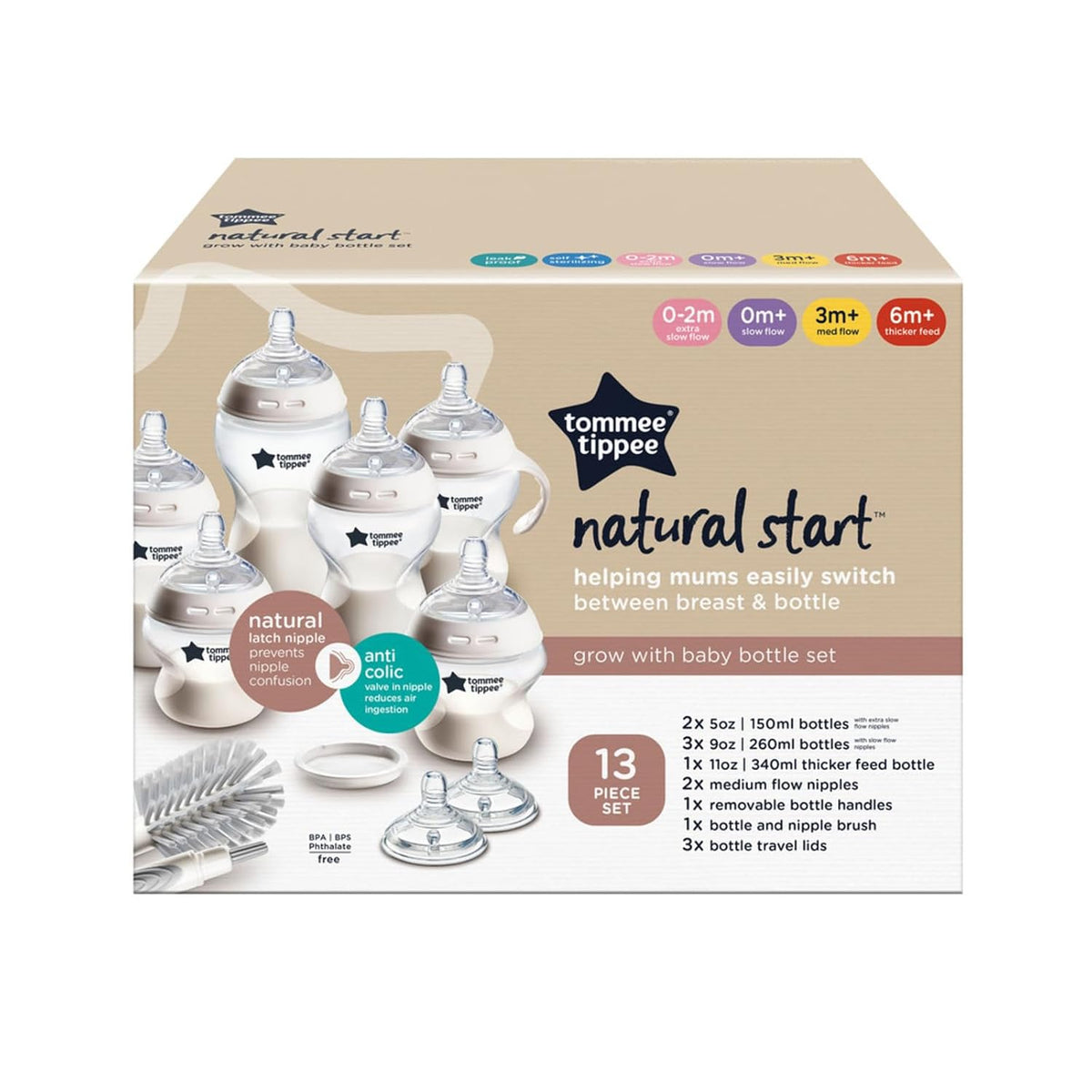 Tommee Tippee Natural Start Juego de biberones, tetinas parecidas a...