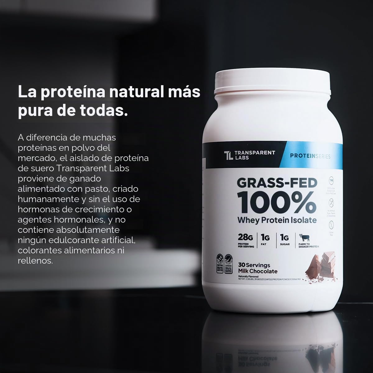 Transparent Labs Aislado de proteína de suero alimentado con pasto...