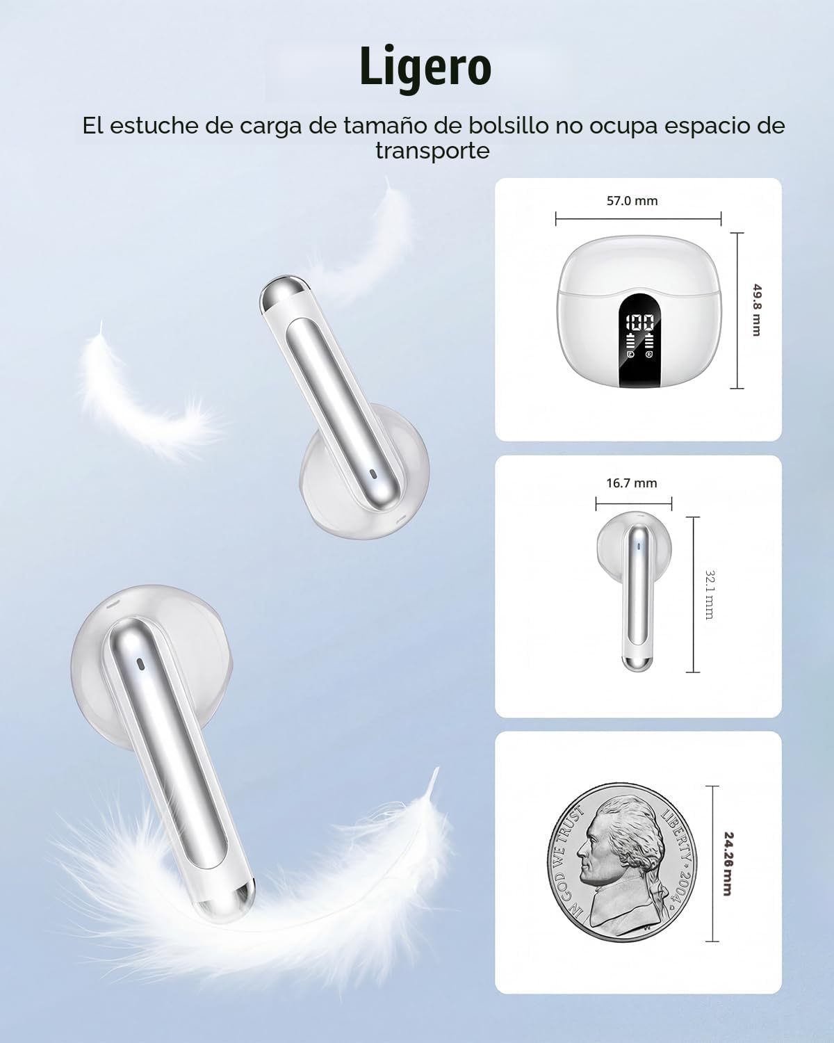 XIAOWTEK Auriculares inalámbricos, auriculares Bluetooth 5.4 2026 c...
