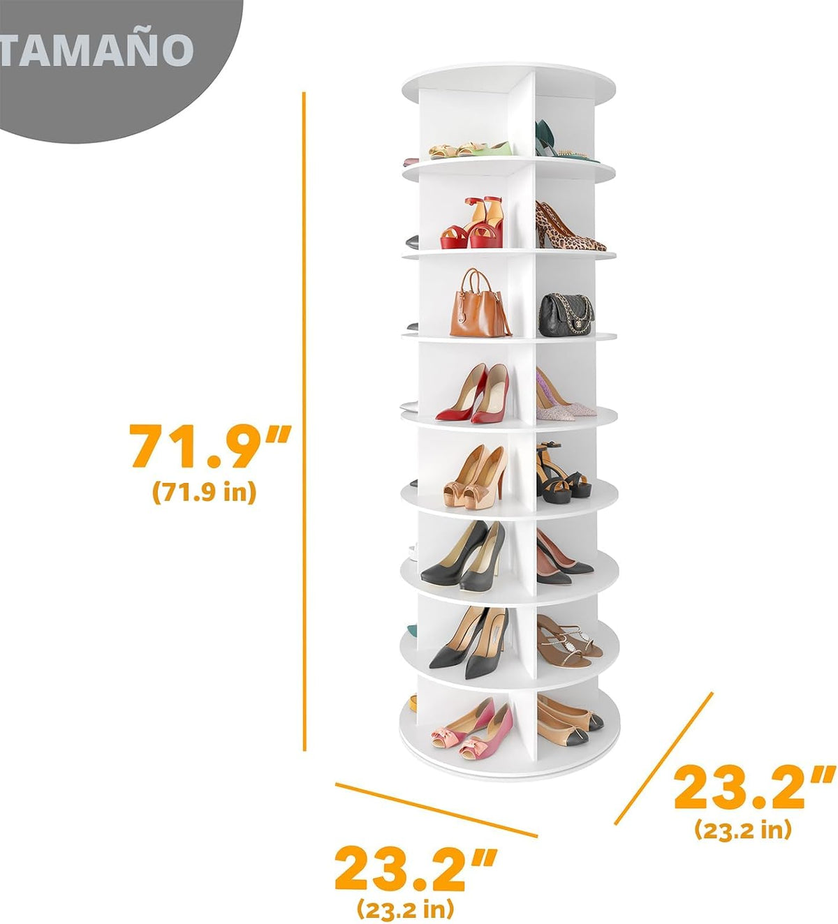 SpaceAid torre giratoria de estante para zapatos de 8 niveles, exhi...