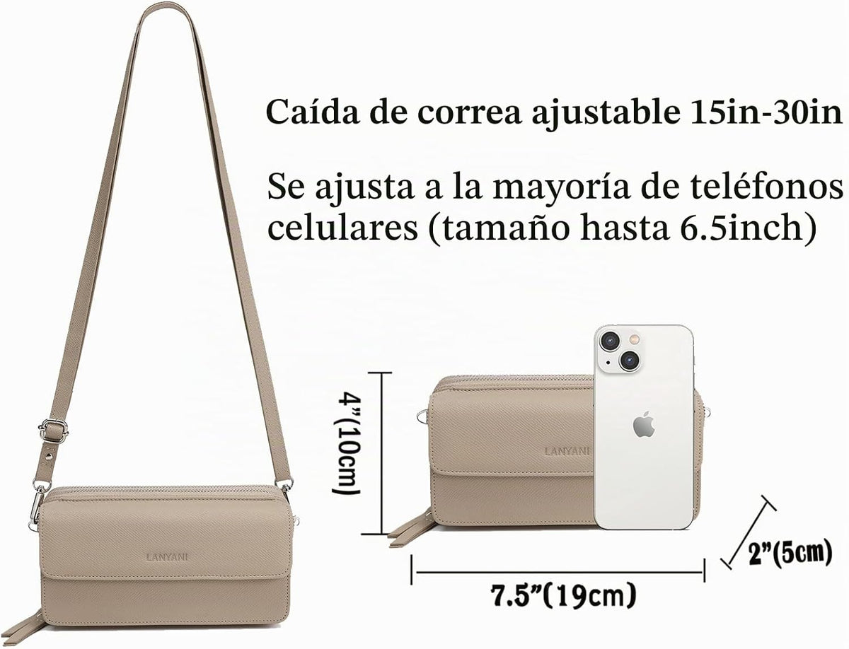 Lanyani Cartera Cruzada RFID con Correa de Muñeca y Bolsillo para T...