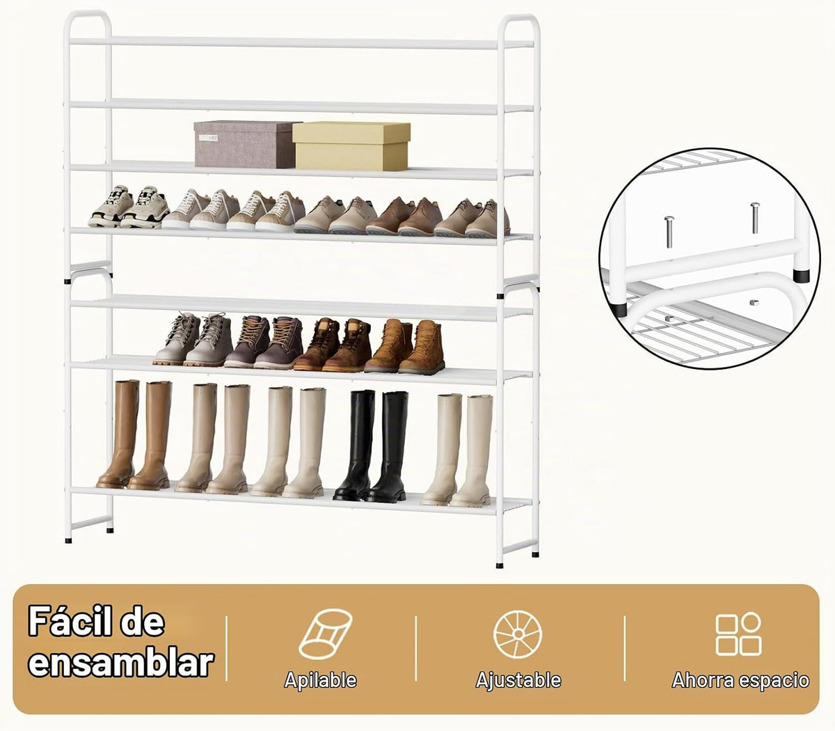 KEETDY Zapatero largo de 4 niveles para el suelo del armario, ampli...
