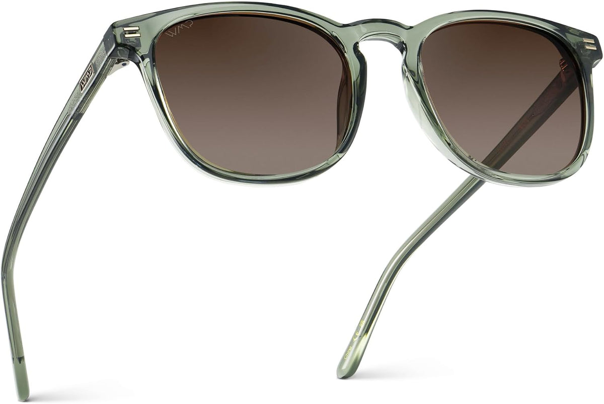 WMP Eyewear - Gafas de sol polarizadas modernas y redondas para hom...