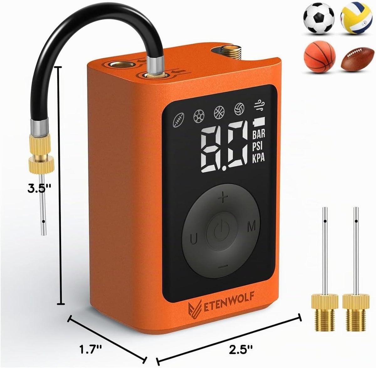 ETENWOLF Bomba de bola P300 Plus, bomba de baloncesto eléctrica par...