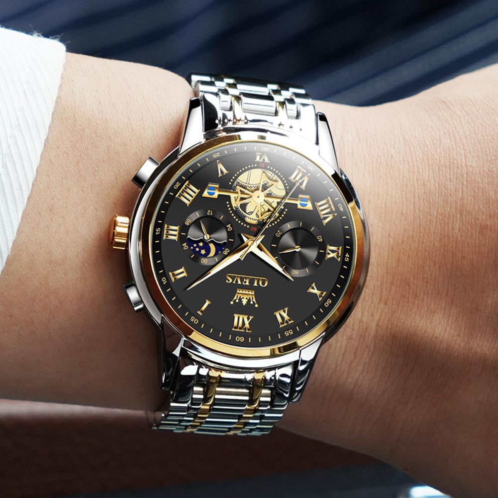 OLEVS Relojes para hombre, resistente al agua, de lujo, gran cara,...