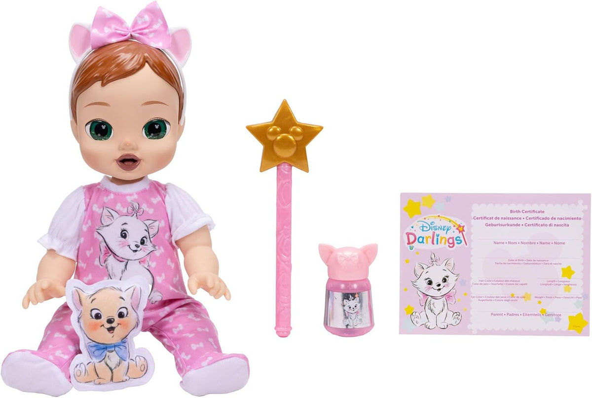 Disney Darlings - Muñeca interactiva de bebé de 13 pulgadas, luces...