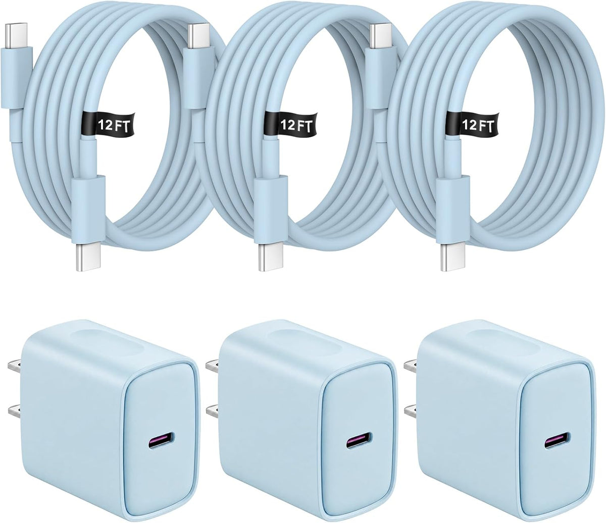 Cargador de carga rápida para iPhone 18, 17, 16, 15, paquete de 3 u...