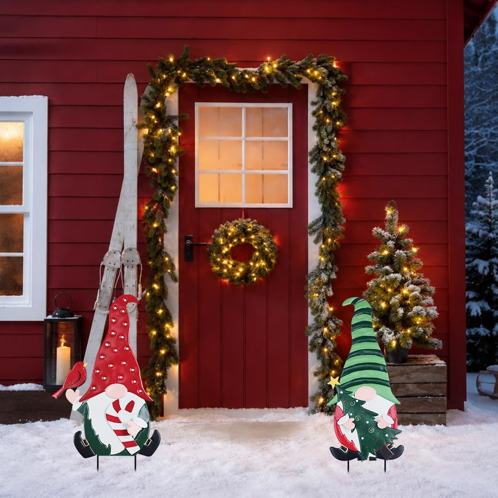 YEAHOME Decoraciones Navideñas para Exteriores, Paquete de 2 Estaca...