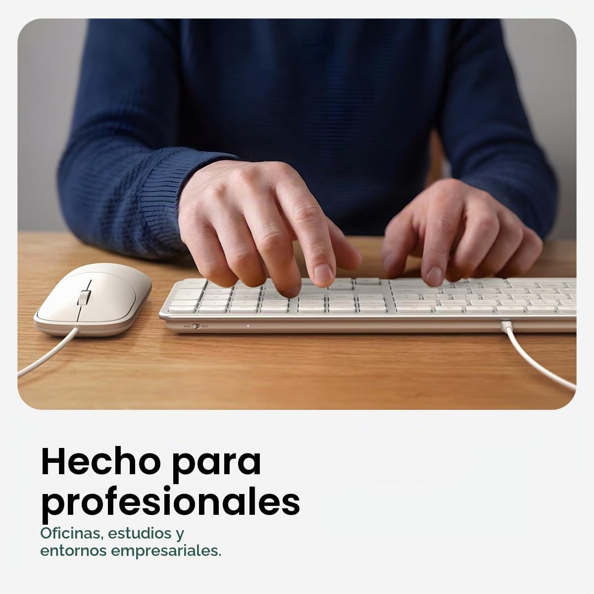 Satechi Slim CLX3 - Combo de teclado y mouse con cable, USB-C, colo...