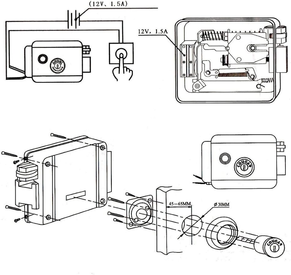 YuHan Cerradura de puerta electrónica eléctrica DC 12V para el sist...