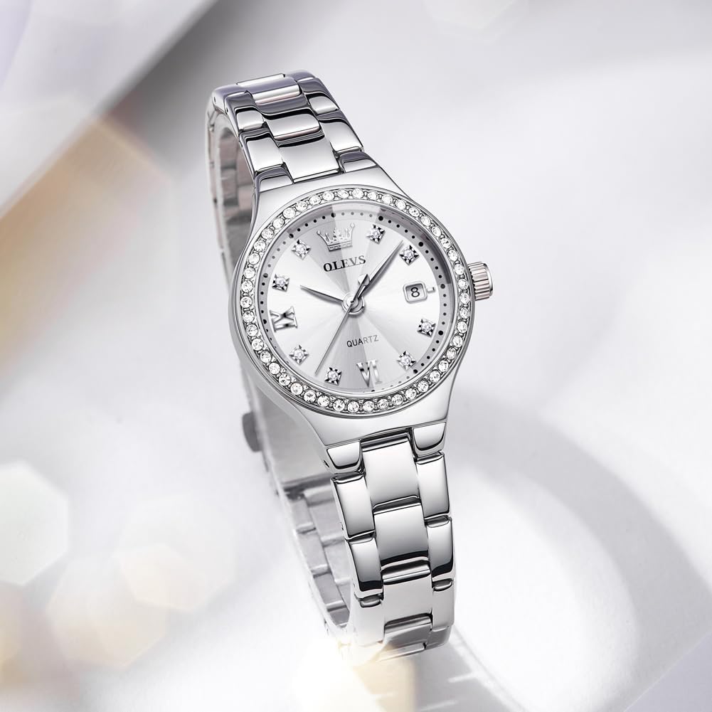 OLEVS Reloj Mujer Reloj Analógico Luminoso Vestido de Acero Inoxida...