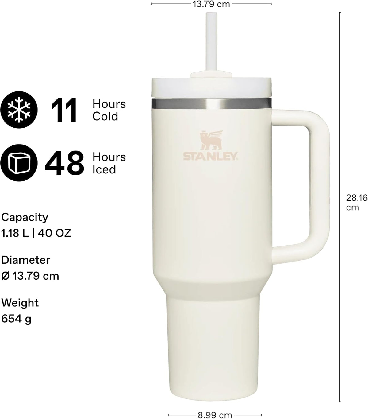 Stanley Quencher H2.0 - Vaso con mango y popote de 40 onzas | Tapa...