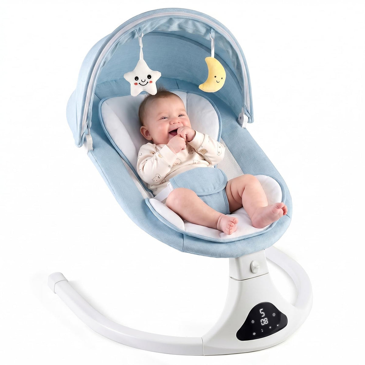 Columpio eléctrico para bebé con control remoto, 5 velocidades, por...