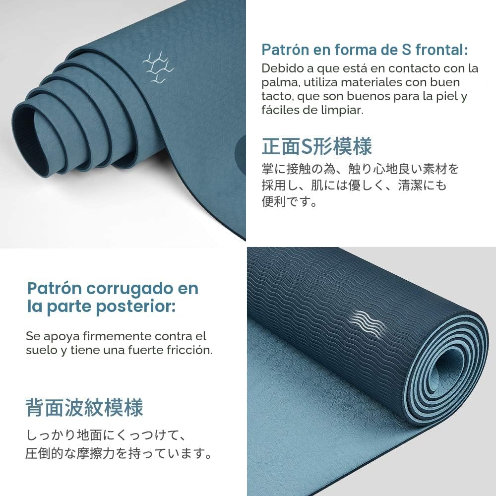 Gruper Esterilla de yoga antideslizante y ecológica con correa de |...