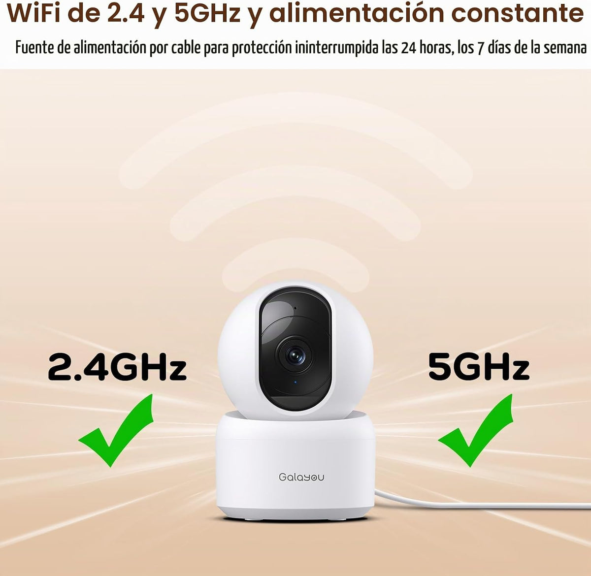 GALAYOU Cámaras interiores de doble banda 5G y 2.4G para seguridad...