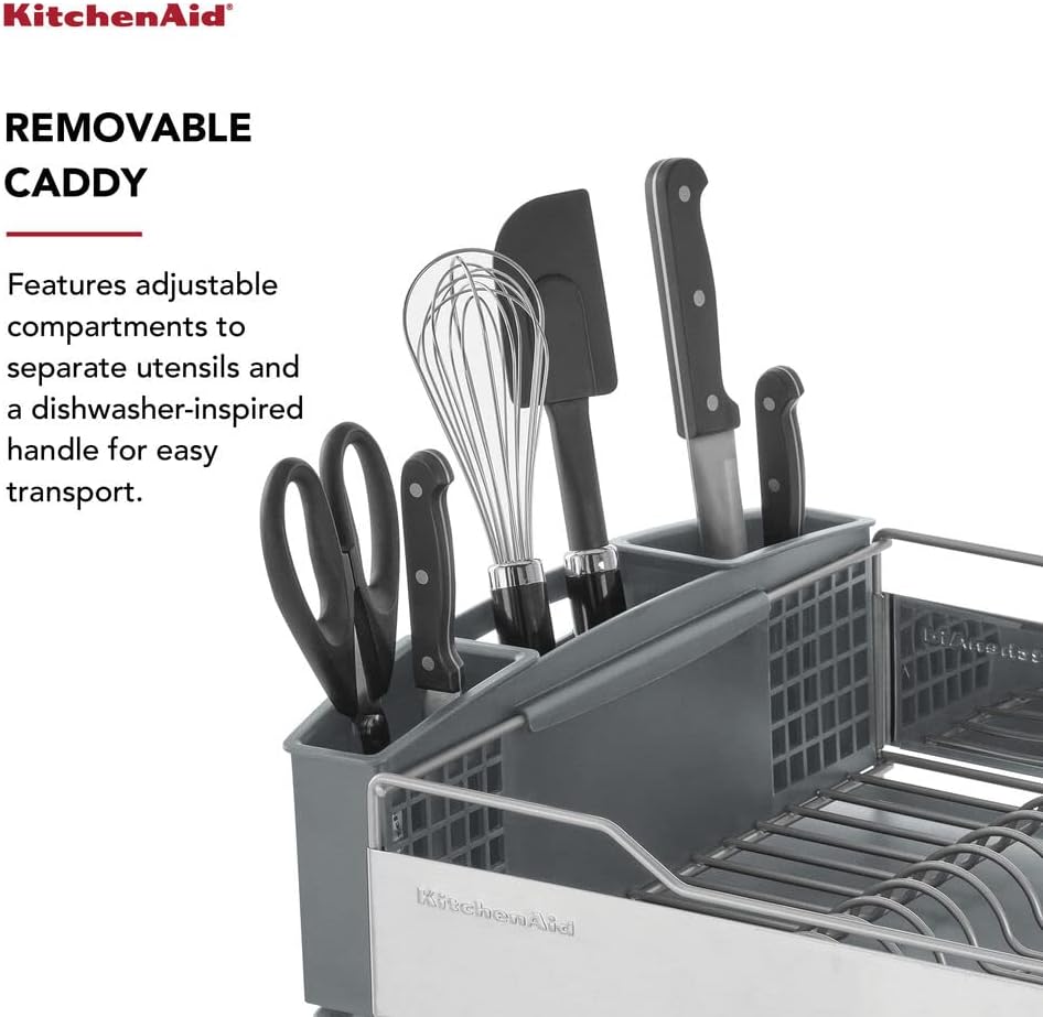 KitchenAid Escurridor de platos de gran capacidad de tamaño complet...