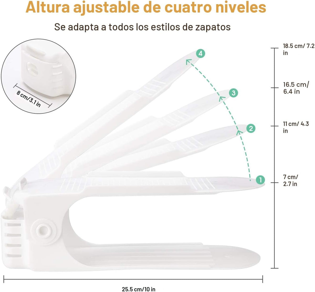 Neprock Organizador de ranuras para zapatos, paquete de 20 estantes...