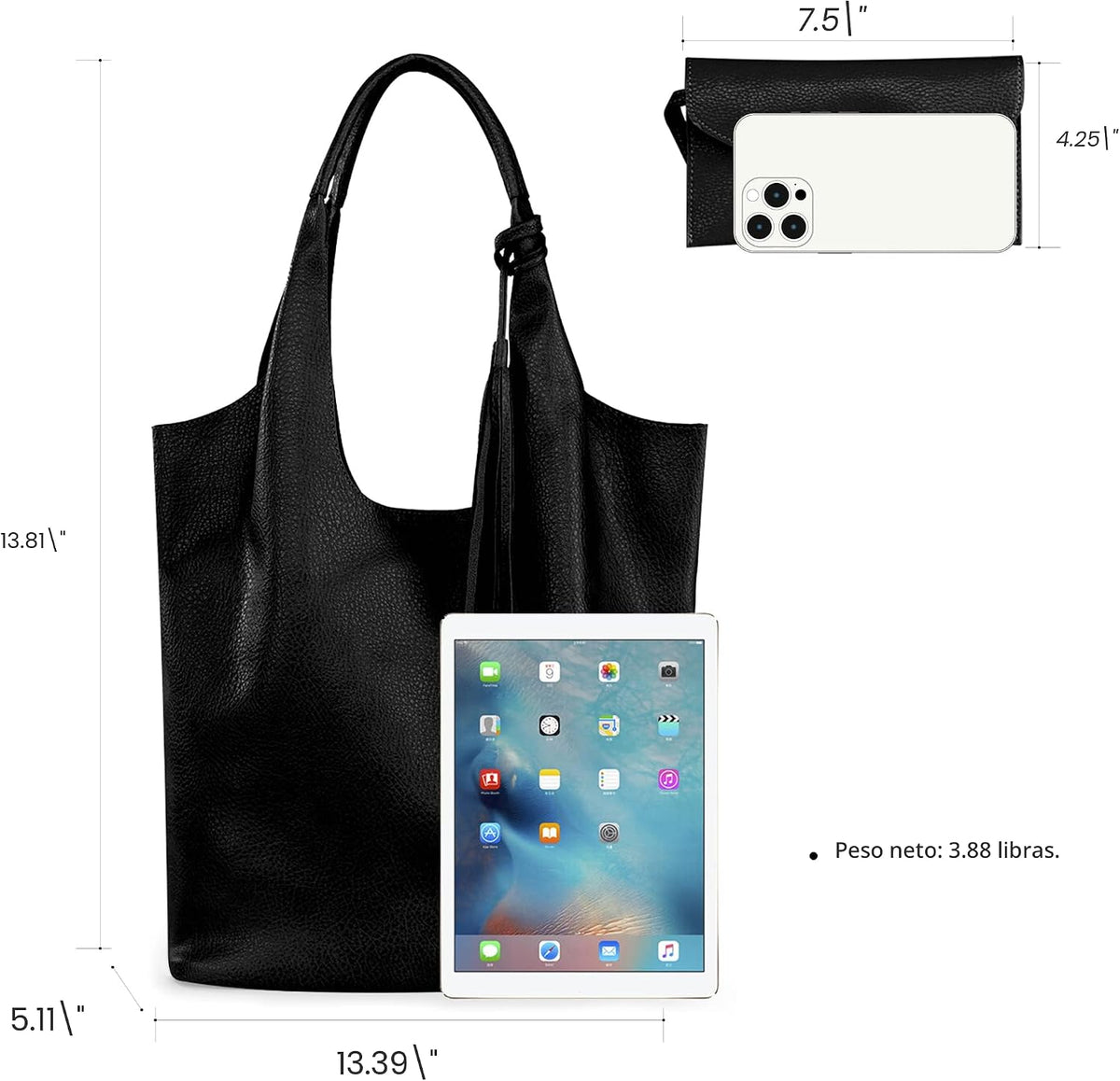 Montana West Bolsos estilo hobo holgados para mujer, bolsos de homb...