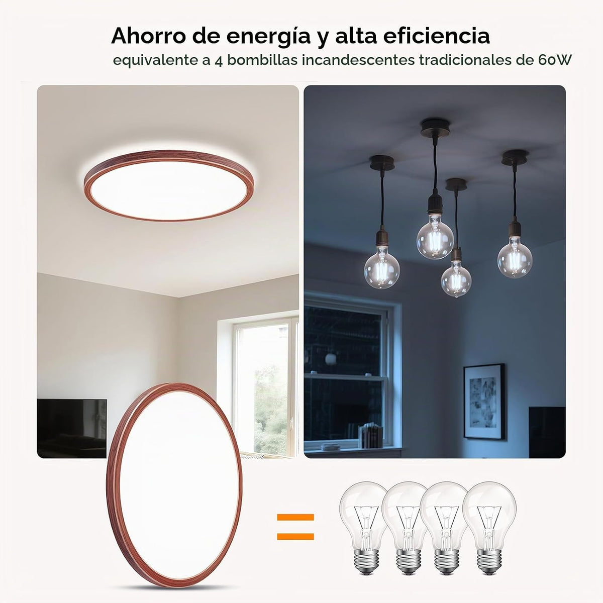 BLNAN Lámpara de techo LED regulable con control remoto, 12 pulgada...