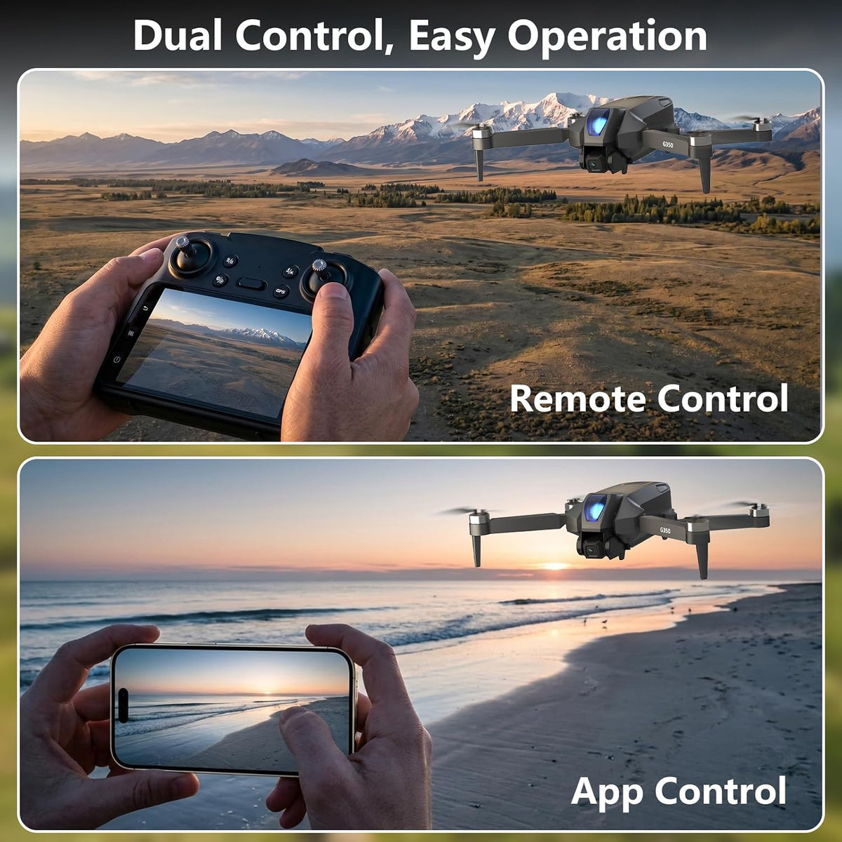 Drone GPS con cámara 1080P para adultos, Drone con control remoto d...