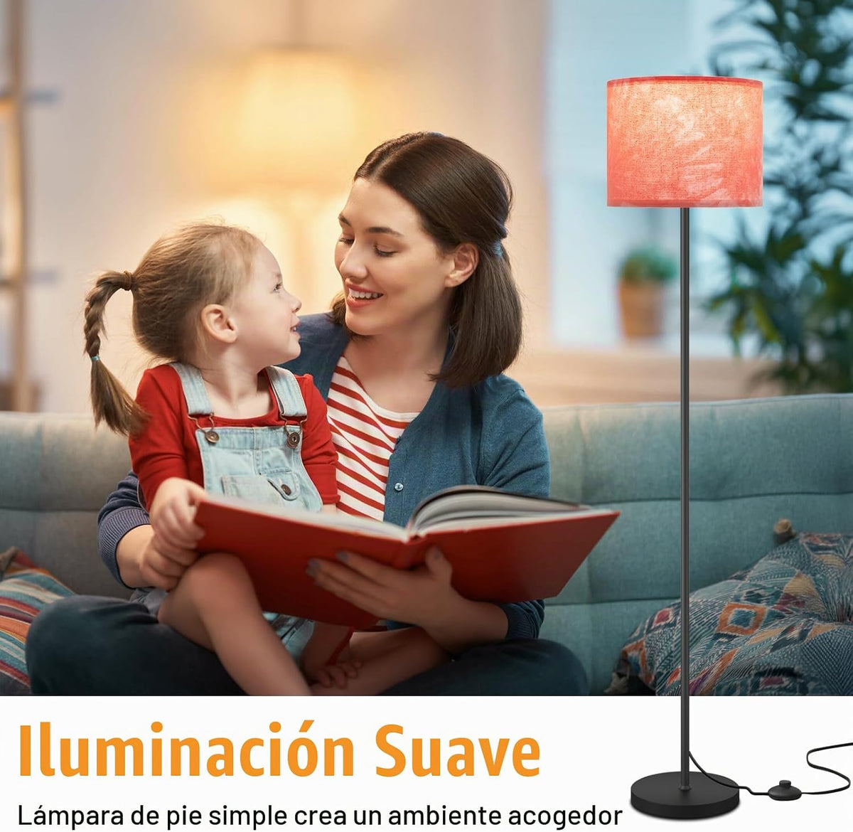 Ambimall Lámpara de pie moderna de 60 pulgadas con pantalla, lámpar...