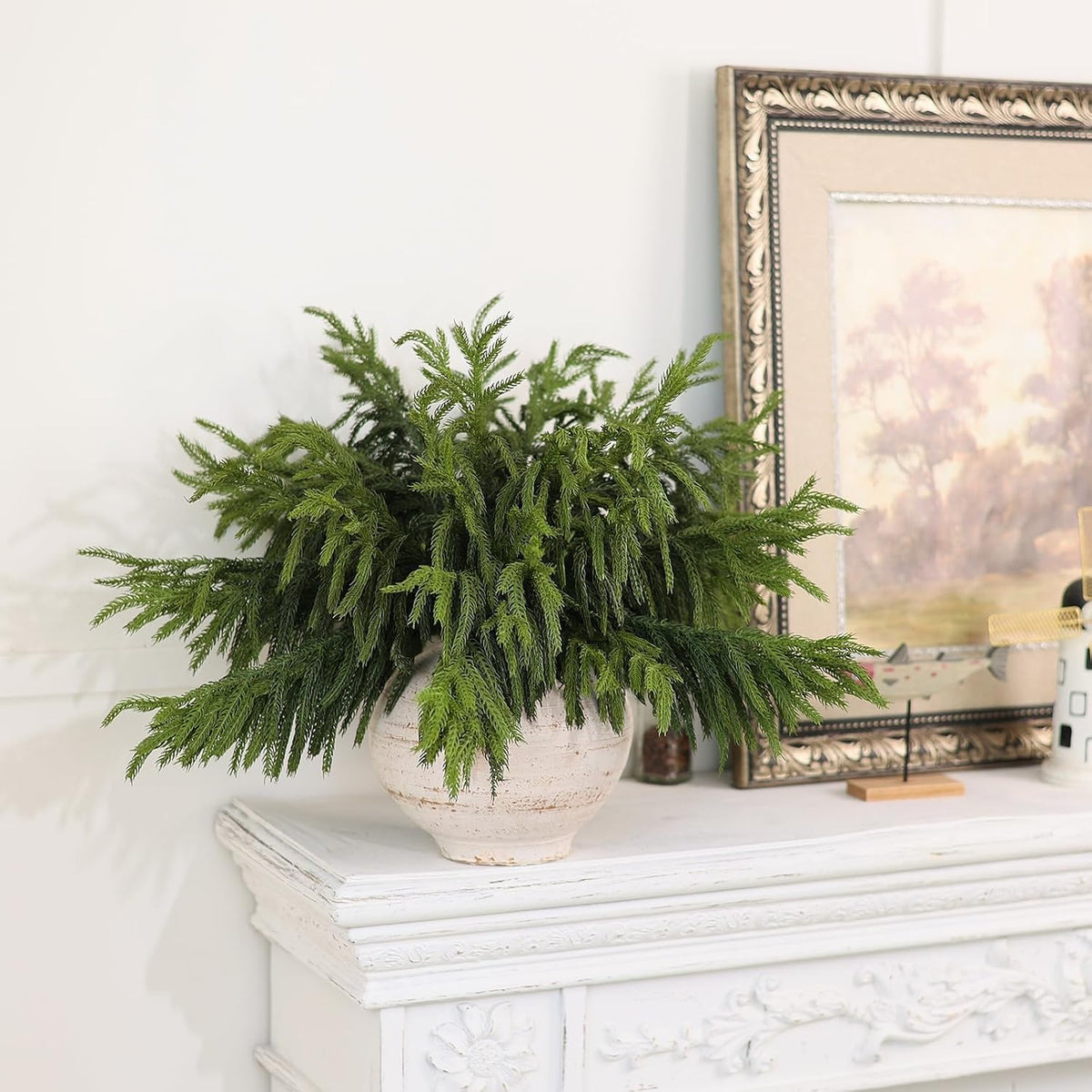 40 ramas de pino Norfolk artificiales de 18 pulgadas para Navidad |...