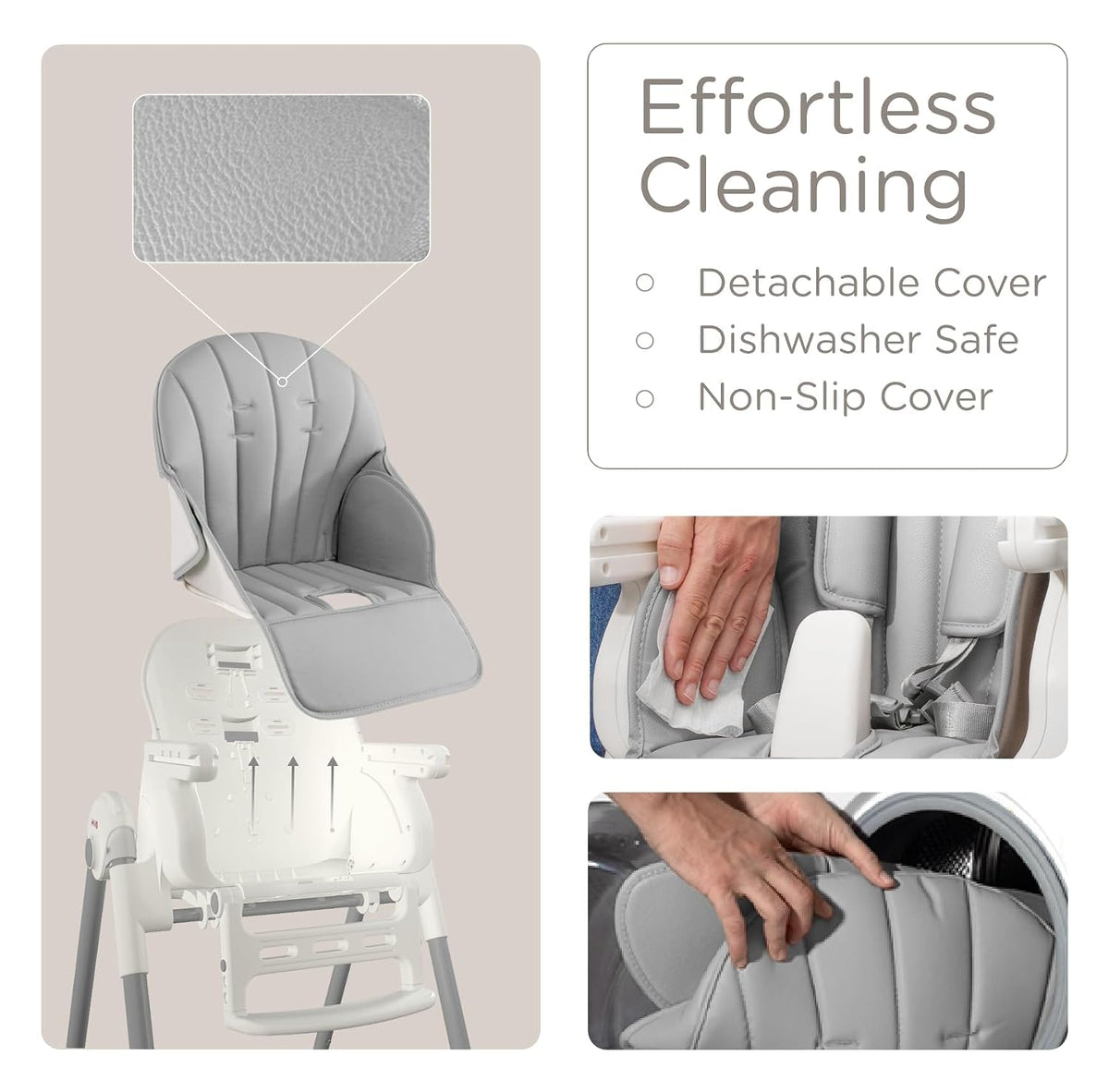 KÜB Silla alta 3 en 1 plegable y portátil para bebé con 2 ruedas |...