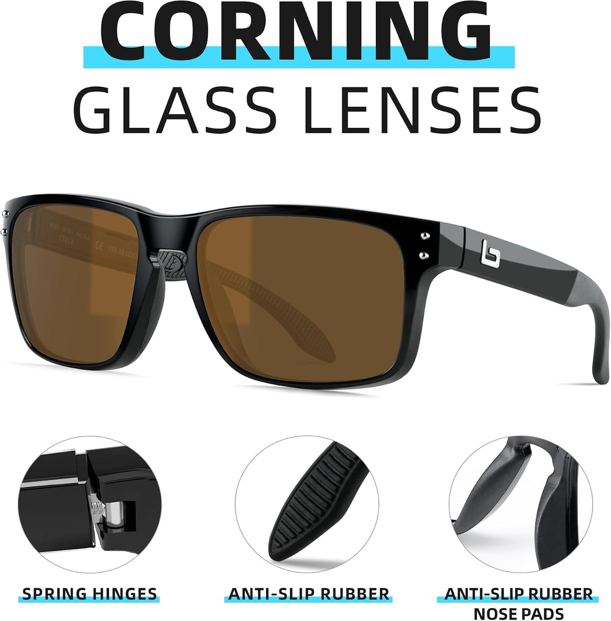 BNUS Corning Gafas de sol con lentes de vidrio para hombres y mujer...