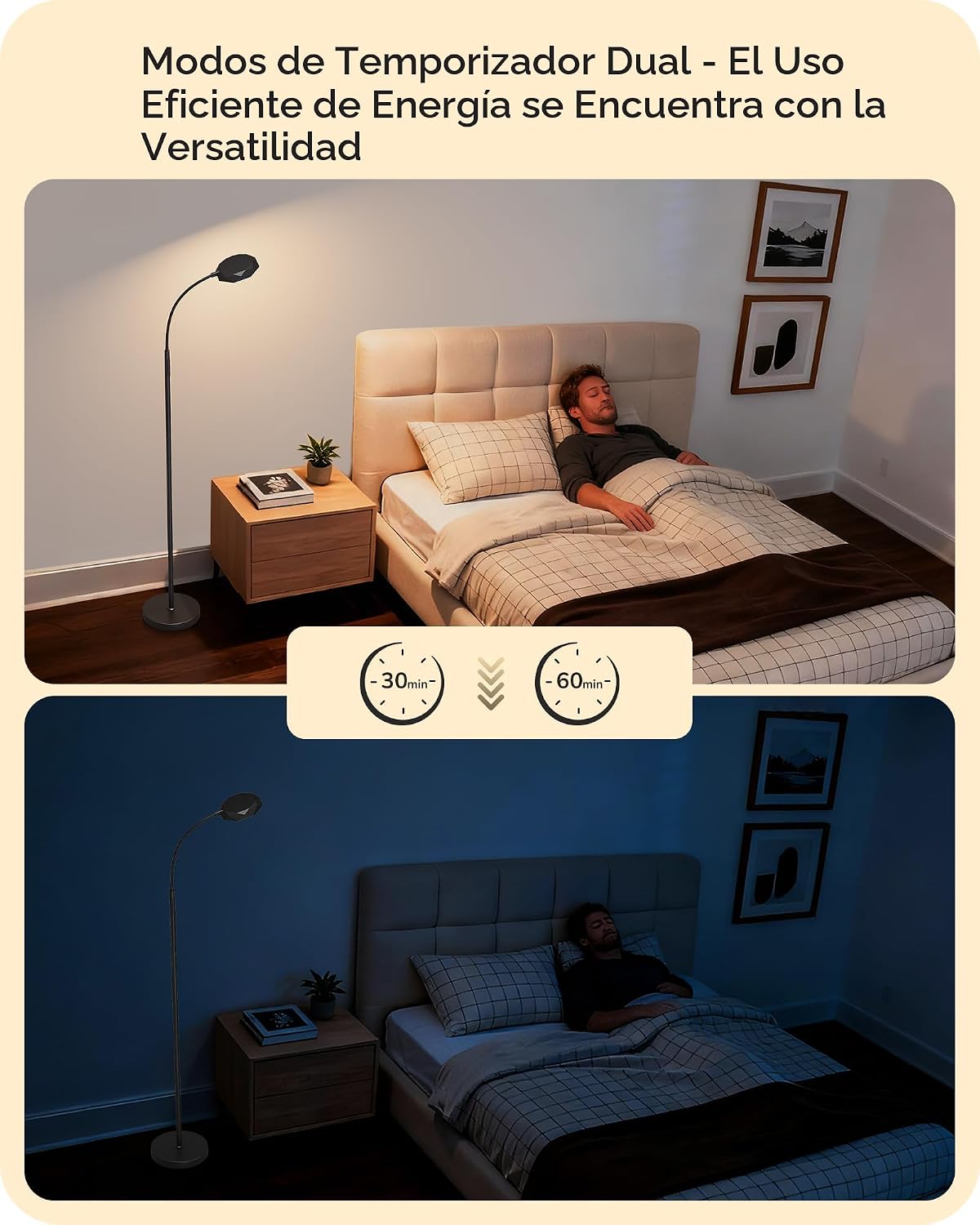 Lámpara de pie LED EDISHINE 1300LM Lámparas de pie de lectura super...