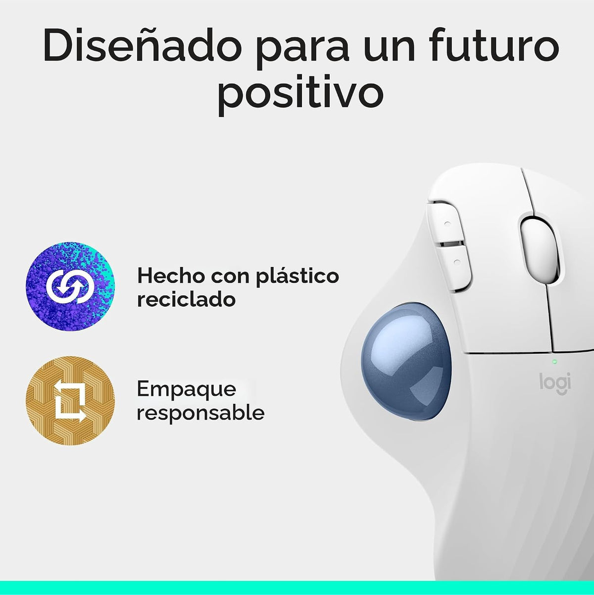 Logitech Ergo M575S Ratón Trackball Inalámbrico Bluetooth - Bola Az...