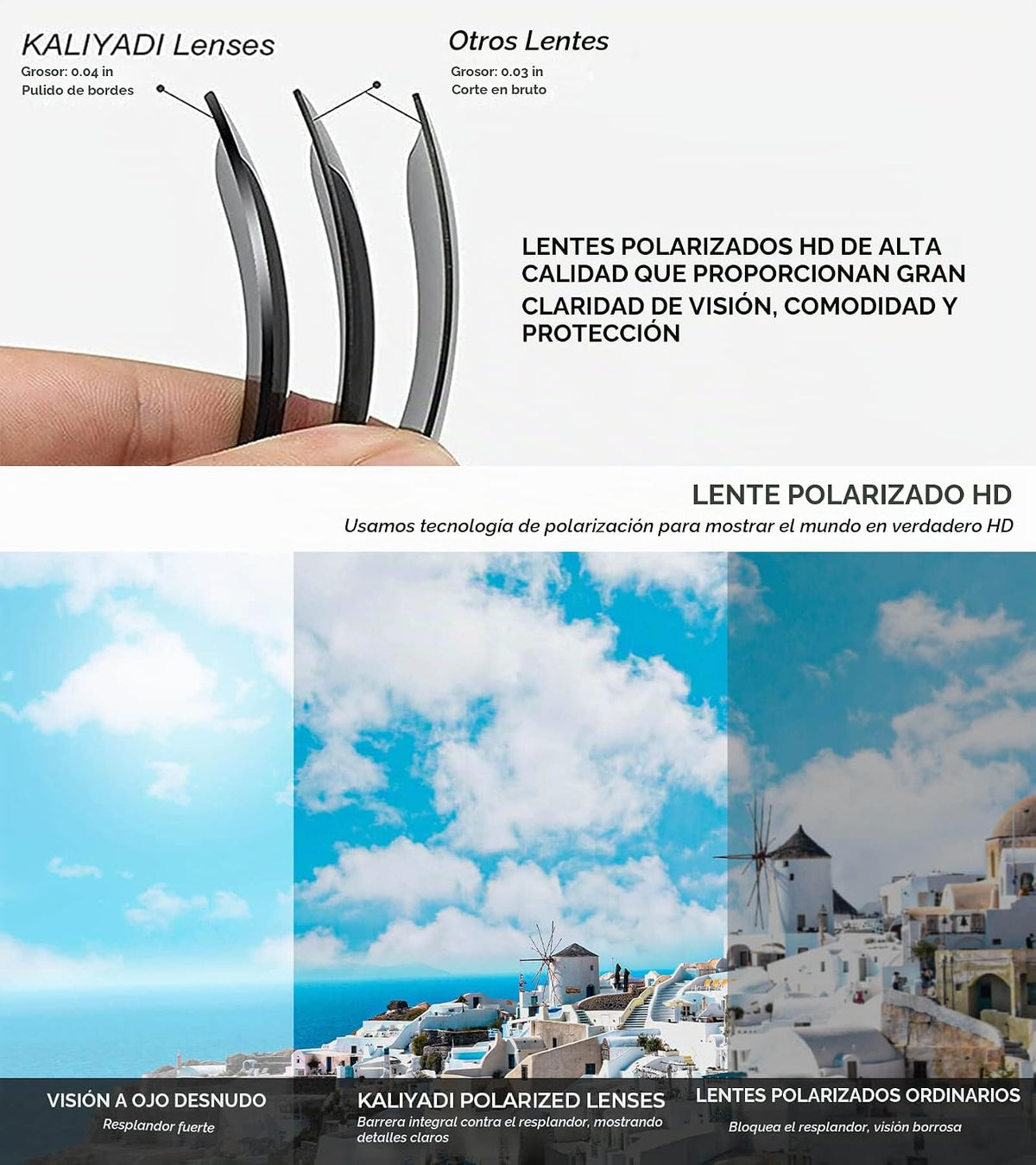 KALIYADI Gafas de sol polarizadas para hombre, gafas de sol clásica...