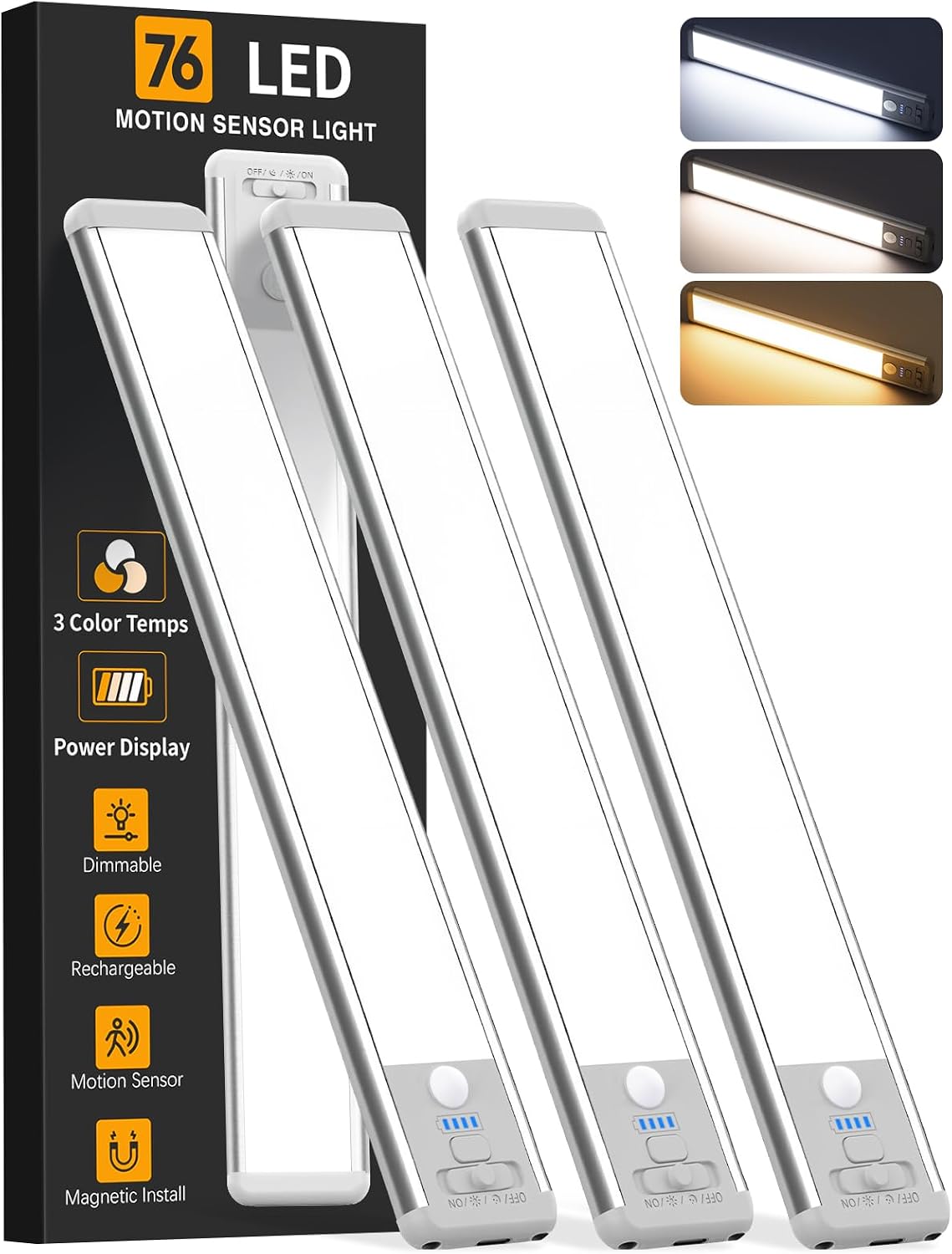 Iluminación inalámbrica para debajo del gabinete, luz con sensor de...