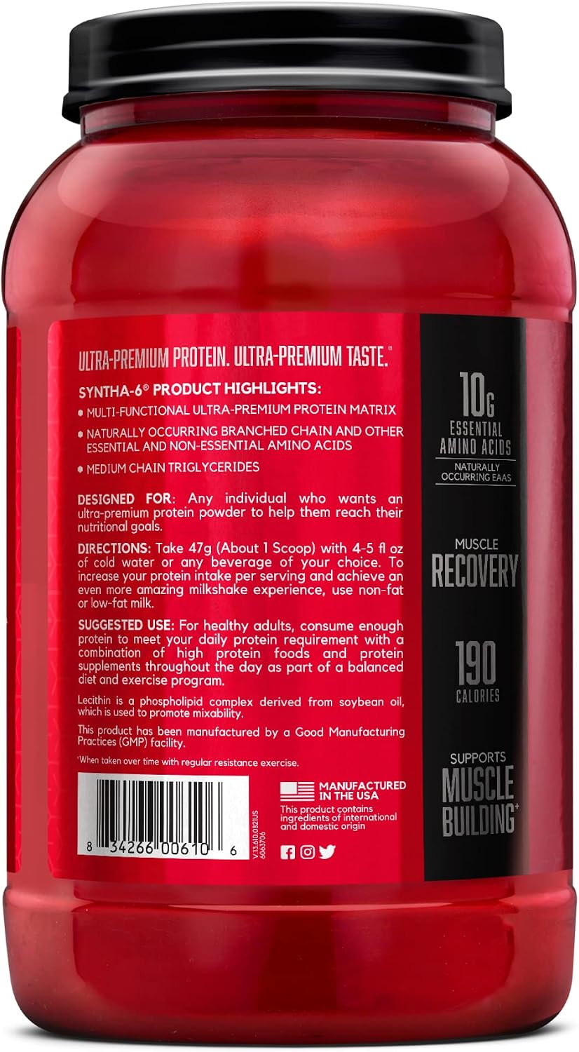 BSN SYNTHA-6 Proteína en polvo premium, helado de vainilla, 28 porc...
