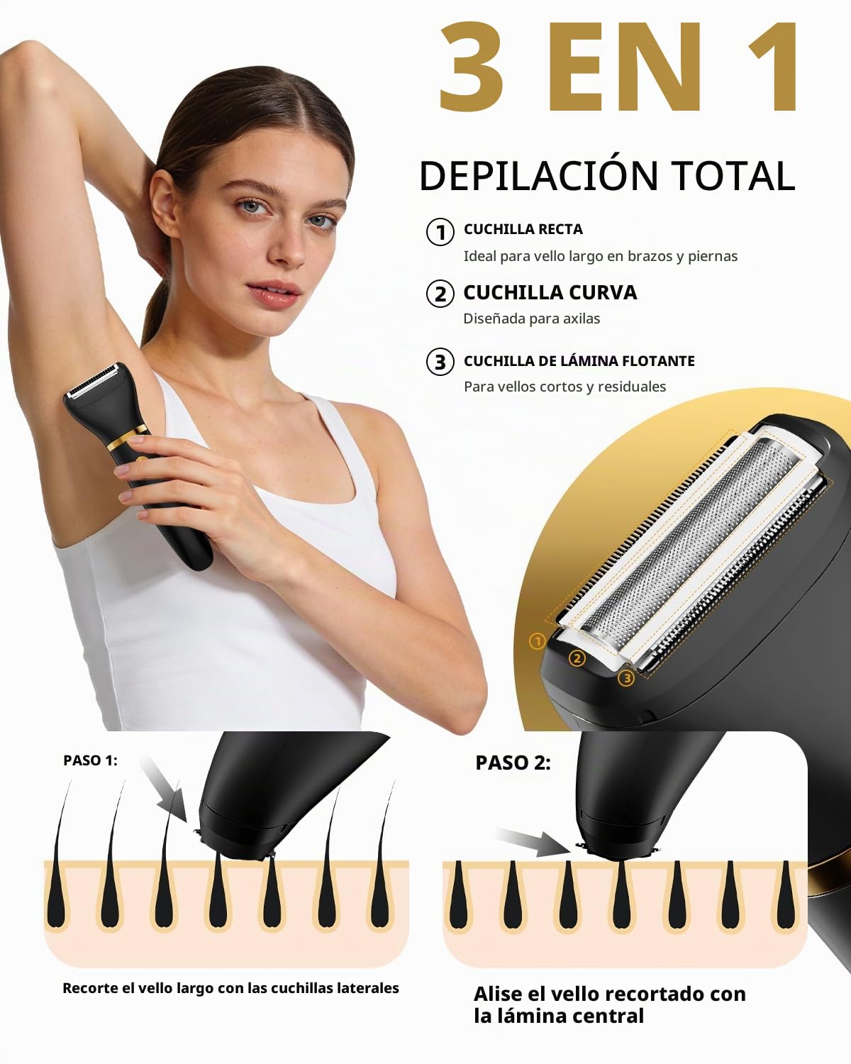 Ufree Maquinillas de afeitar eléctricas 3 en 1 para mujer, regalos...