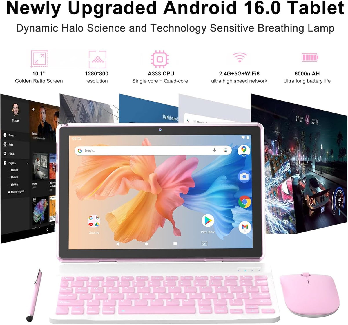 ICONLINK - Tablet Android 16 de 10 pulgadas, 12 (3+9) GB RAM+64GB R...