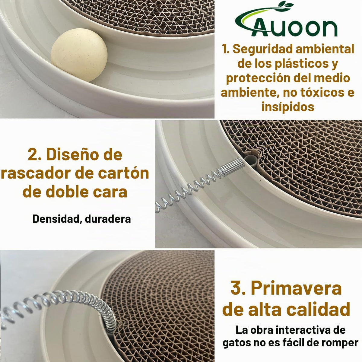 AUOON - Juguete rascador para gatos con pista de bolas para gatos d...