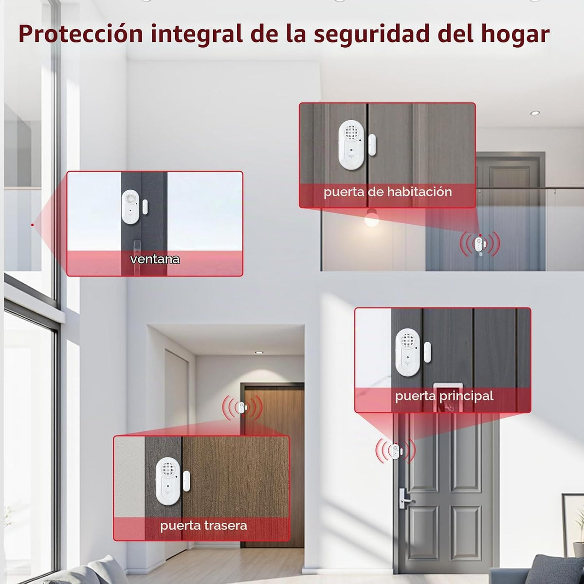 Sanjie Sensores de alarma para puerta y ventana, paquete de 3, 125d...