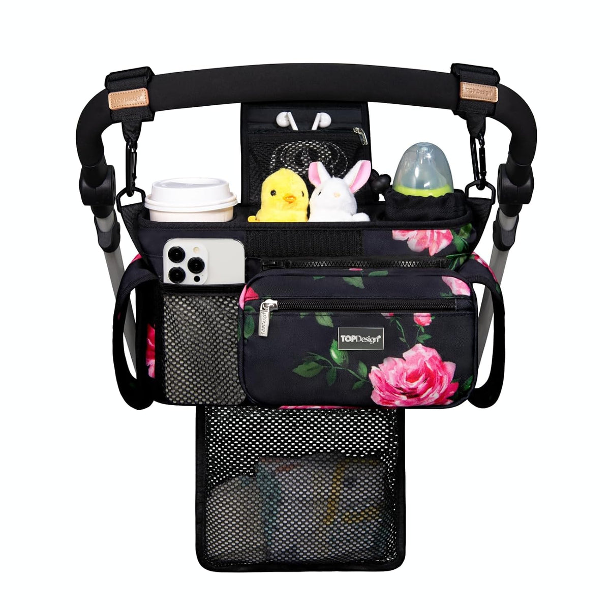 TOPDesign Organizador universal para cochecito de bebé, carrito de...