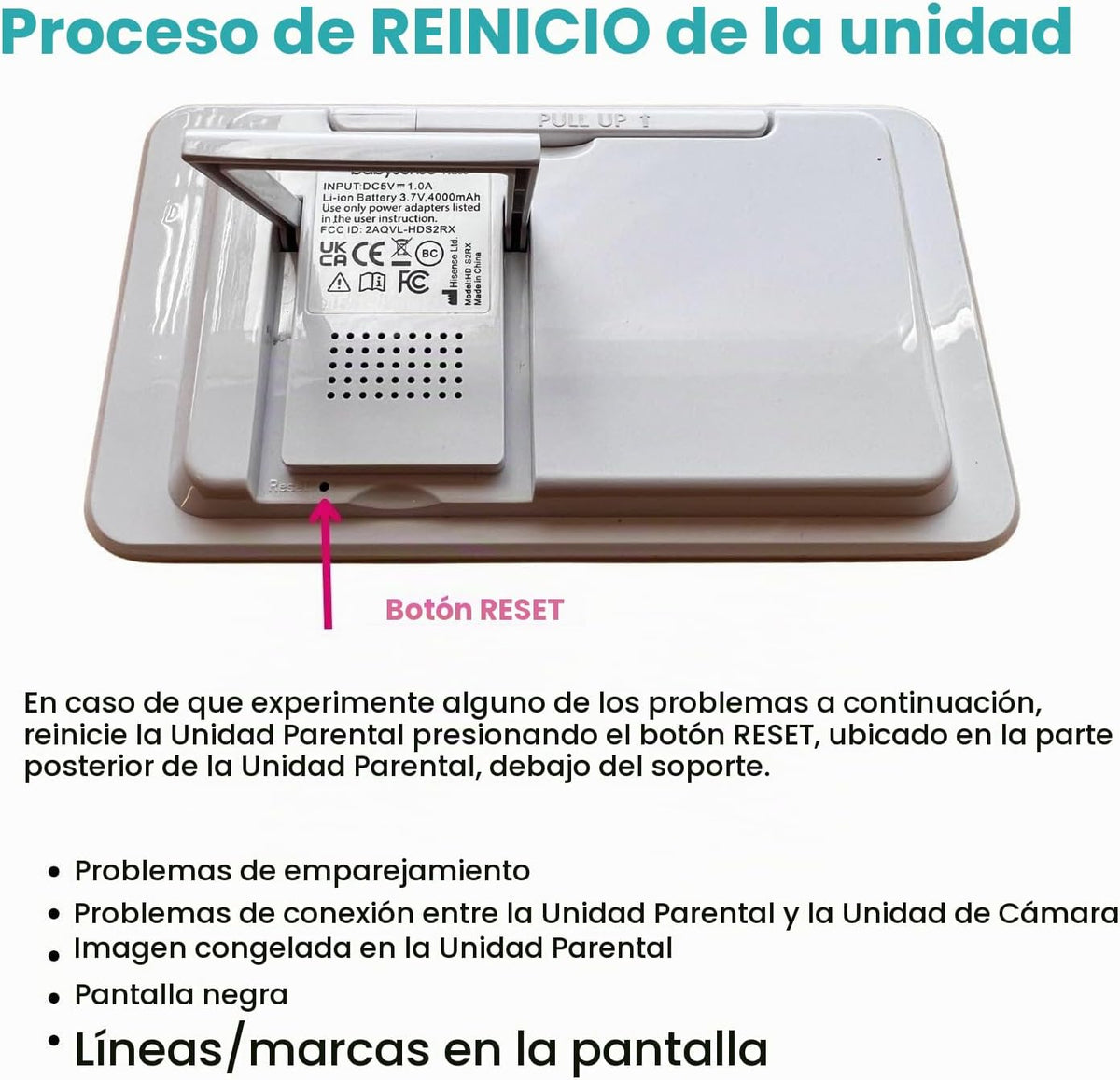 Babysense Unidad de padres para el monitor de vídeo HDS2, Unidad de...